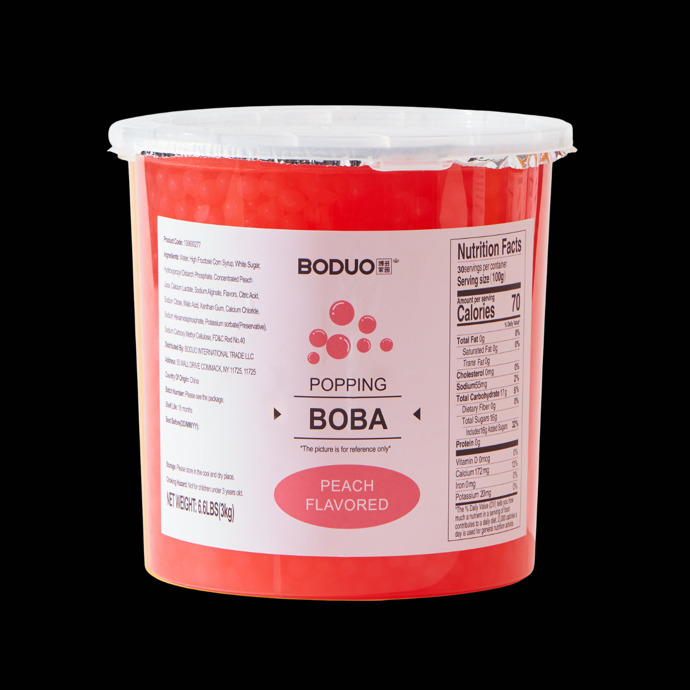 Peach Flavored Popping Boba