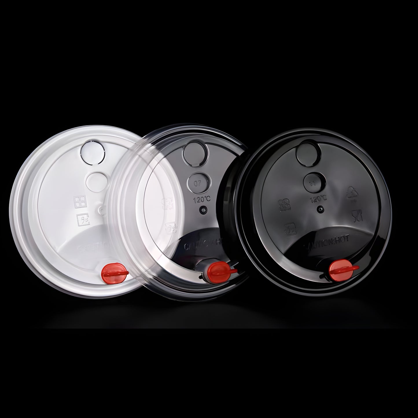 90mm PP Flat Lids w/ Stopper