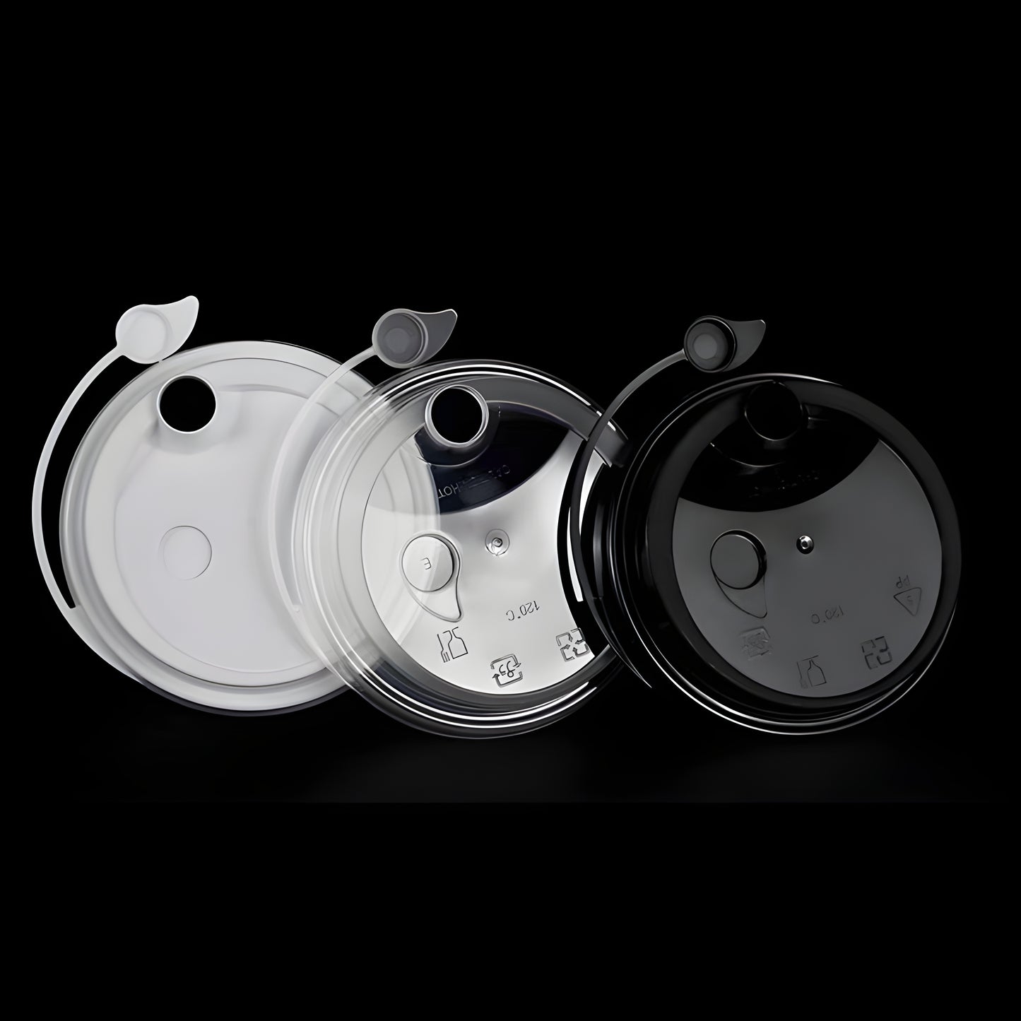 90mm PP Flat Lids w/ Stopper